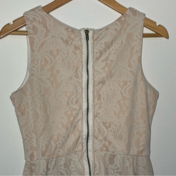 42-Heart Soul Cream Floral Lace Print A-Line Mini Dress Size Large - Picture 6 of 8
